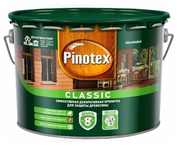 Защитная пропитка Pinotex Classic тиковое дерево (9,0л)