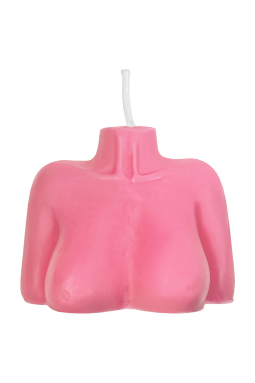 Розовая сувенирная свеча «Женский силуэт»