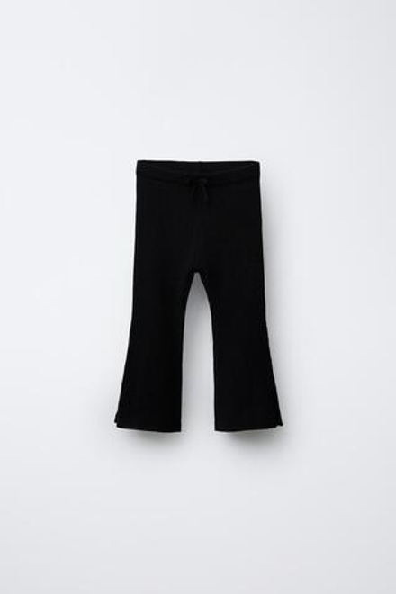 ZARA ТРИКОТАЖНЫЕ ЛЕГГИНСЫ FLARE, ЧЕРНЫЙ
