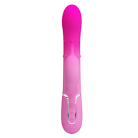 Розовый вибратор-кролик 22,6см с вращением и массажем бусин Pretty Love Rabbit Vibrator Shima Pink BW-500051-4