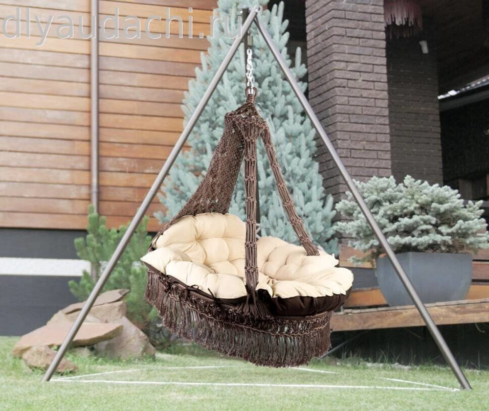 Подвесное кресло качели CARTAGENA коричневое