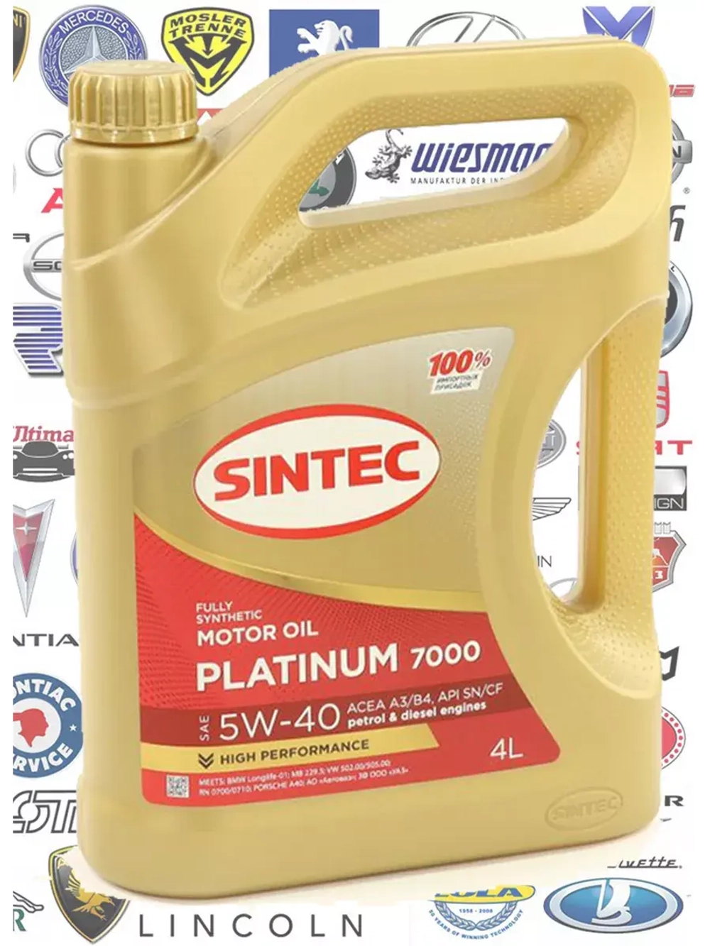 Синтек Platinum 7000 5W40 SN CF A3 B4 4л.