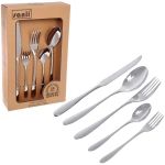 Набор столовых приборов «SANLI» 20шт (4ножа, 4ст.вилки, 4дес.вилки,4ст.ложки, 4ч.ложки), цвет серебро