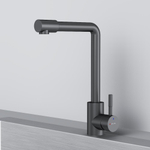Смеситель для кухни с L-изливом, черный AM.PM X-Joy S F85B05022
