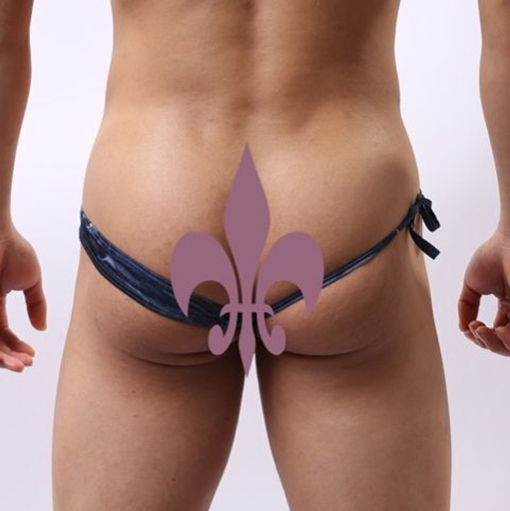 Мужские стринги джинс синие Cockon String Navy