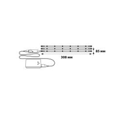 ULM-F42-3W-4200K SENSOR IP20 WHITE Комплект светодиодных полосок с датчиком движения 10Lux. Питание 4ААА. 150Lm. Белый. ТМ Uniel