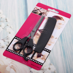 Ножницы для стрижки волос с расческой «Barber», филировочные, 16,5см