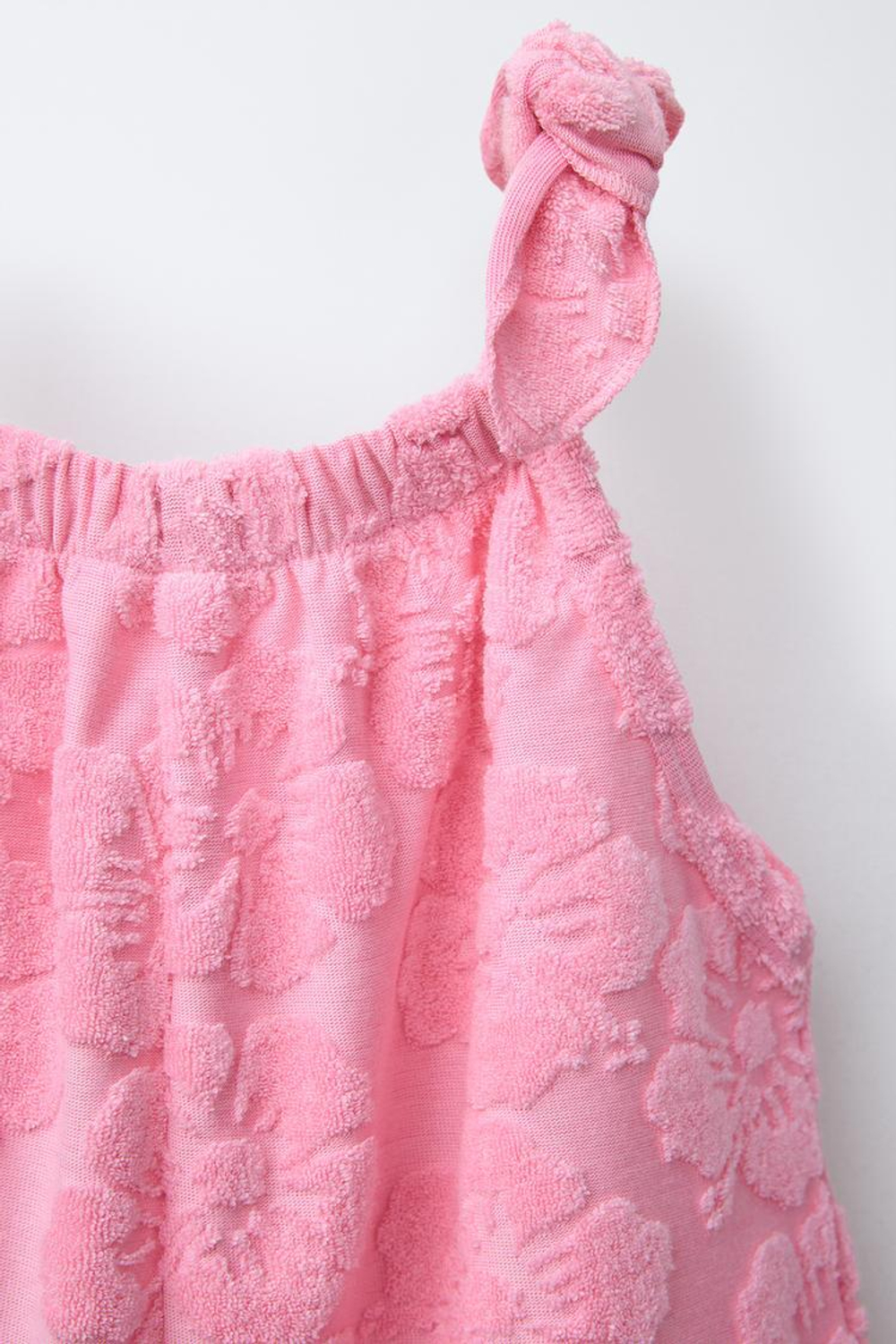 ZARA КОМБИНЕЗОН ИЗ МАХРОВОЙ ТКАНИ С ЦВЕТОЧНЫМ УЗОРОМ, МЯГКИЙ РОЗОВЫЙ