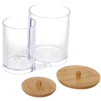 Диспенсер для ватных дисков и палочек «БРАМИНГЕМ», прозрачный, 15.5*9*13см