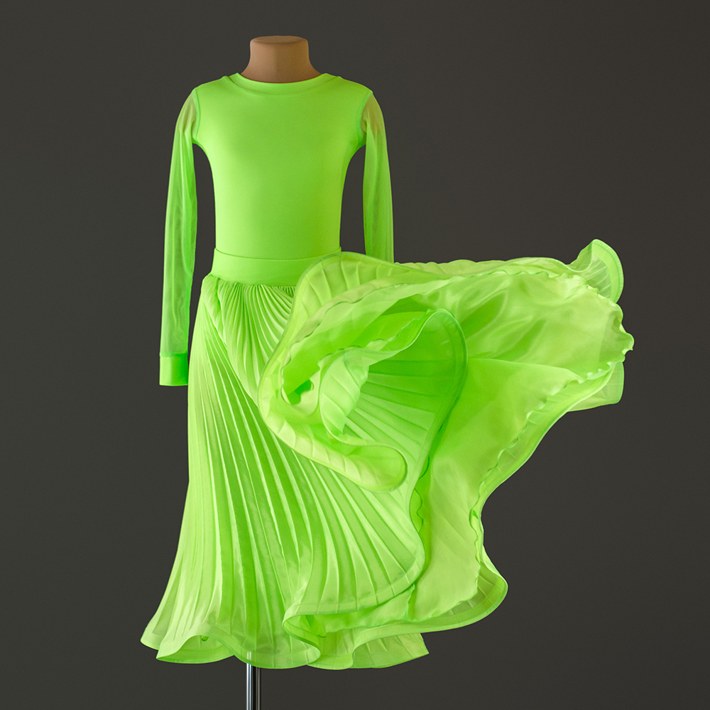 Lilia 14-01-02-С | Рейтинговое платье гофре для спортивных бальных танцев | Vasileva Dance