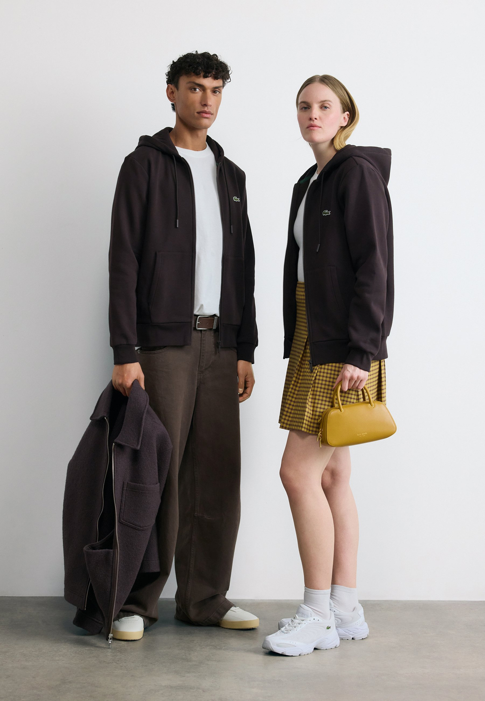 Lacoste Толстовка на молнии - Тёмно-коричневый