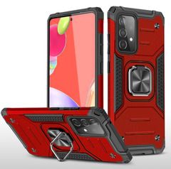 Противоударный чехол для Samsung Galaxy A52 A525 красный с пластиной для магнитного автодержателя и кольцом подставкой / чехол накладка для телефона Самсунг Галакси А52 А525 трансформируется в подставку / чехол с держателем на палец