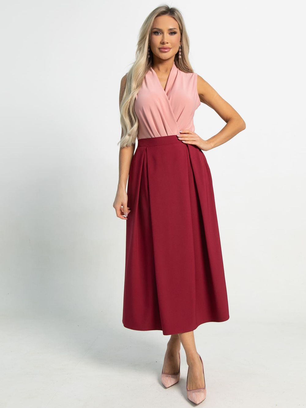 Юбка миди Мариэтта (малиновая) Ю15718-16М LT Collection