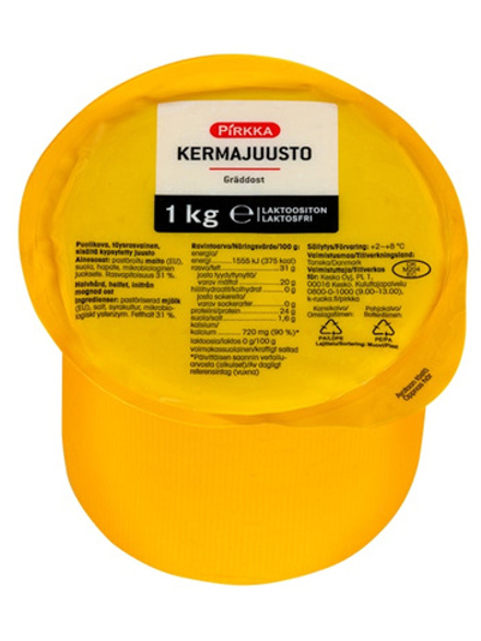 Сыр GRADDOST PIRKKA Kerma-Juusto 31% - 1 кг, СРОК: НАЧАЛО СЕНТЯБРЯ