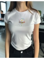 Футболка больших размеров с принтом цветок