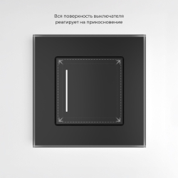 Сенсорный выключатель одноклавишный с подсветкой (черный) W4512008
