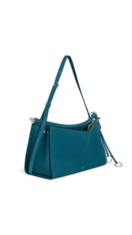ALAÏA СУМКА LE CLICK POCKET 35 ИЗ НУБУКА, БИРЮЗОВЫЙ