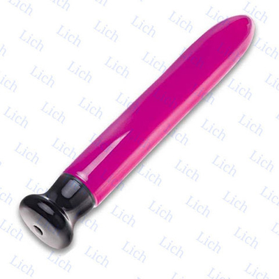 Гладкий прямой розовый стеклянный вибратор, 22 см