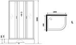 Душевая кабина Niagara Classic 100х80 L NG-33084-14LBKG с гидромассажем