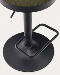 Барный табурет Zaib, 58-80 см, темно-зеленый шенилл, черная ножка