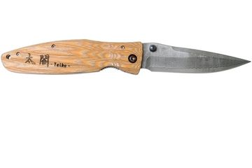 Складной нож Mcusta Toyotomi Hideyoshi Damascus Staminawood Handle MC-0182D c клинком из стали VG-10 San Mai (Laminated Stainlesss Damascus) рукоять дерево