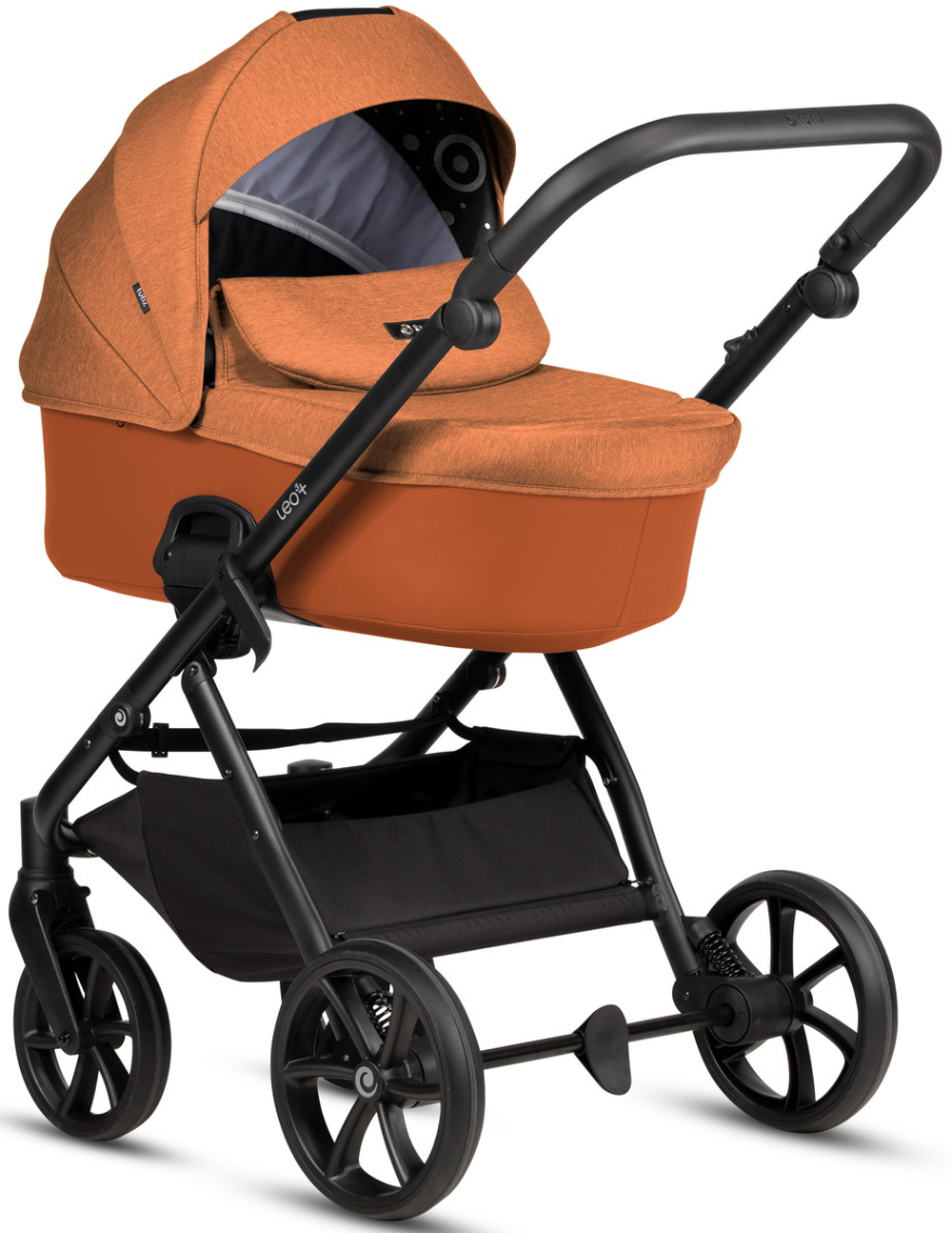 Детская коляска Tutis Leo 3 Plus 4 в 1 с автокреслом Beno Beige и базой 1582280 Orange