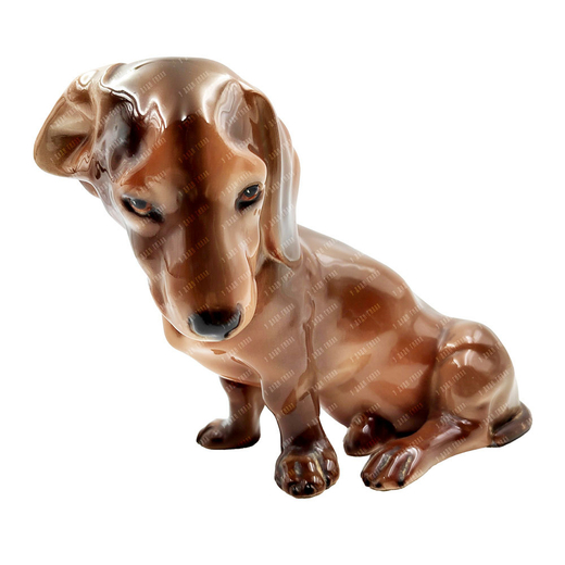 Раум Альфред. Статуэтка Такса (сидящая такса). Фарфор. Вена. 1920-30-е гг.