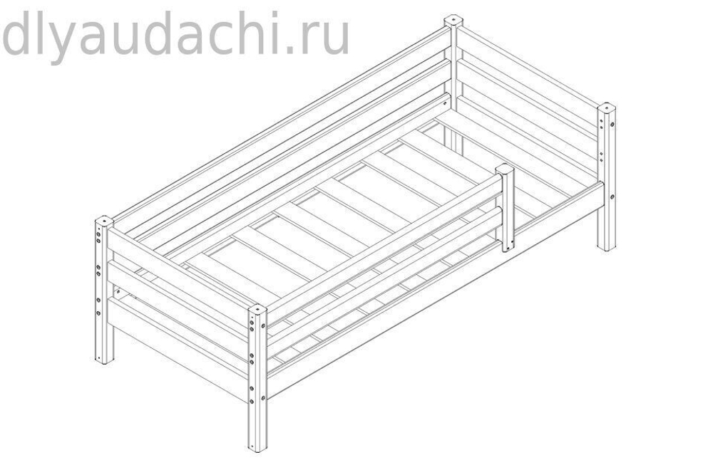 Вариант 3 Кровать "Соня" с защитой по периметру Белый