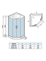 Душевая кабина WeltWasser WW500 NESSE 902 900х900х2170 мм 10000003280