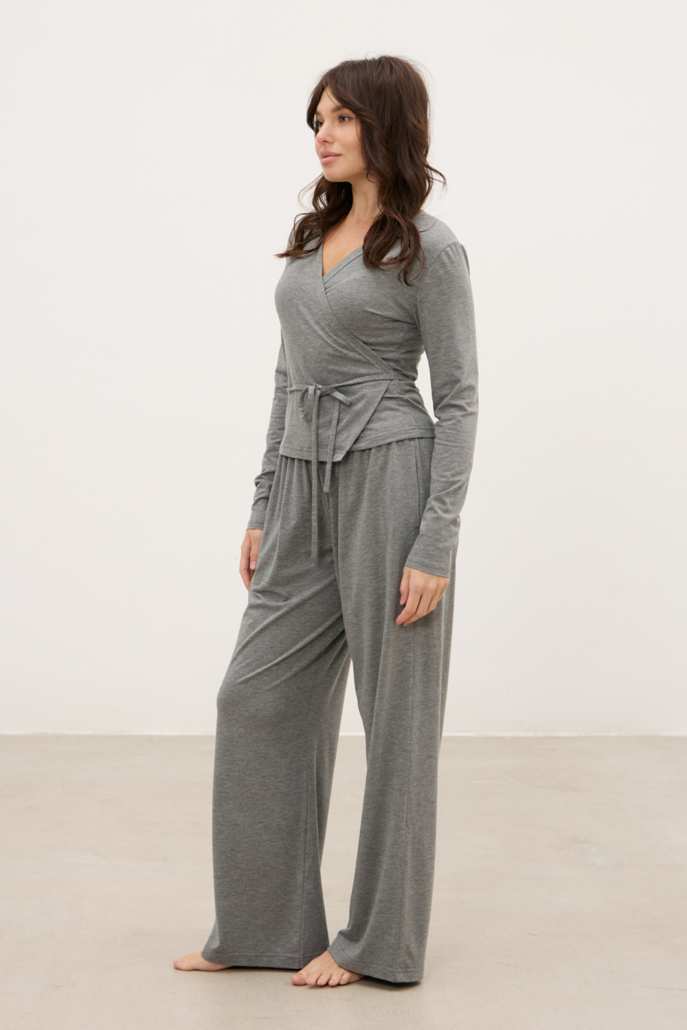 Брюки TWO SKIN, серый меланж