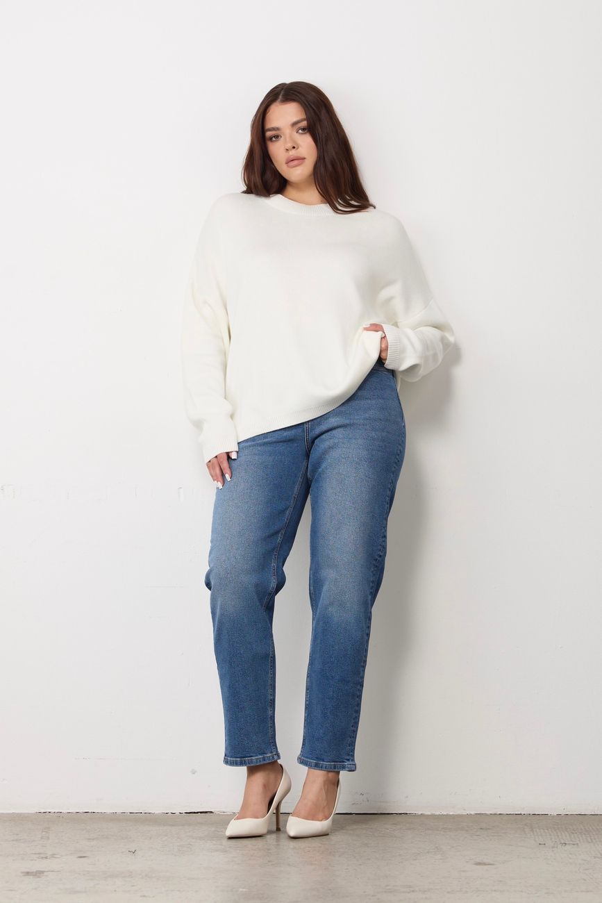 Джинсы Mom fit, синий