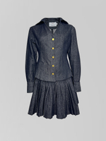 Костюм 5340 из приталенной рубашки и плиссированной юбки