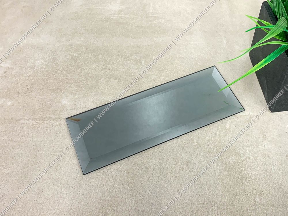 Торцевой элемент для стеклоблока, 187x72x4 - Зеркало титан
