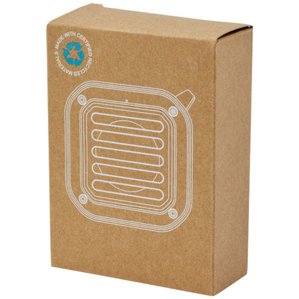 Solo — колонка с карабином мощностью 3 Вт из переработанной пластмассы IPX5, сертифицированной по стандарту RCS, с солнечной