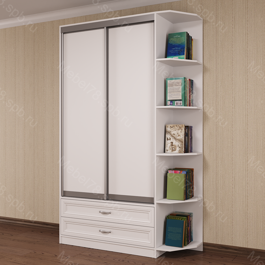 Шкаф купе двухстворчатый с ящиками