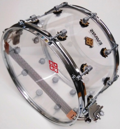 MBAp-m 1408-10 Малый барабан 14x8", акрил с металлическим ободом, прозрачный, Мастерская Бехтеревых