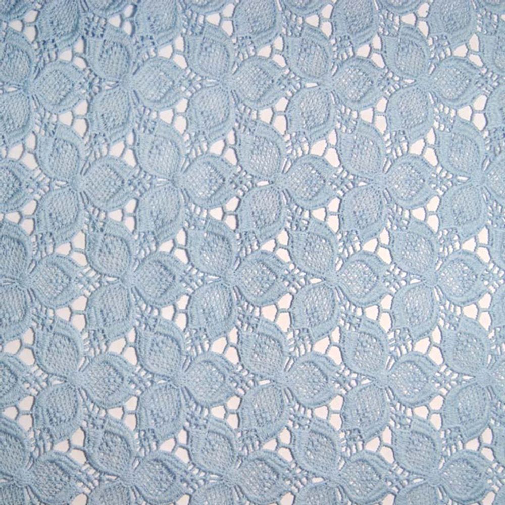 Кружевное полотно, хлопок 100%, 204 гр/м2, 150 см, голубой