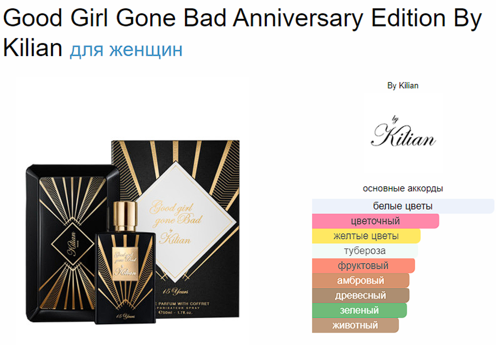 Good Girl Gone Bad Anniversary Edition By Kilian 50 ml (duty free парфюмерия) (клатч)