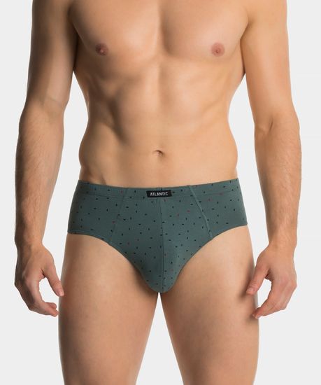 Мужские трусы (3шт) слипы классика Atlantic 3MP-142, изумрудный + темно-синий + темно-синий