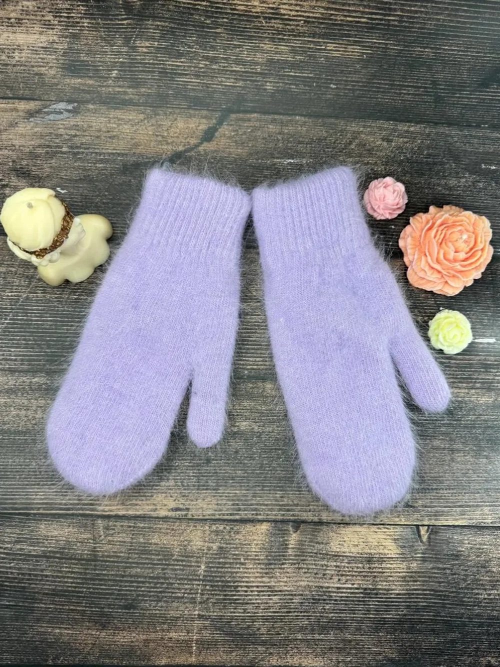 Варежки зимние теплые пушистые ангора