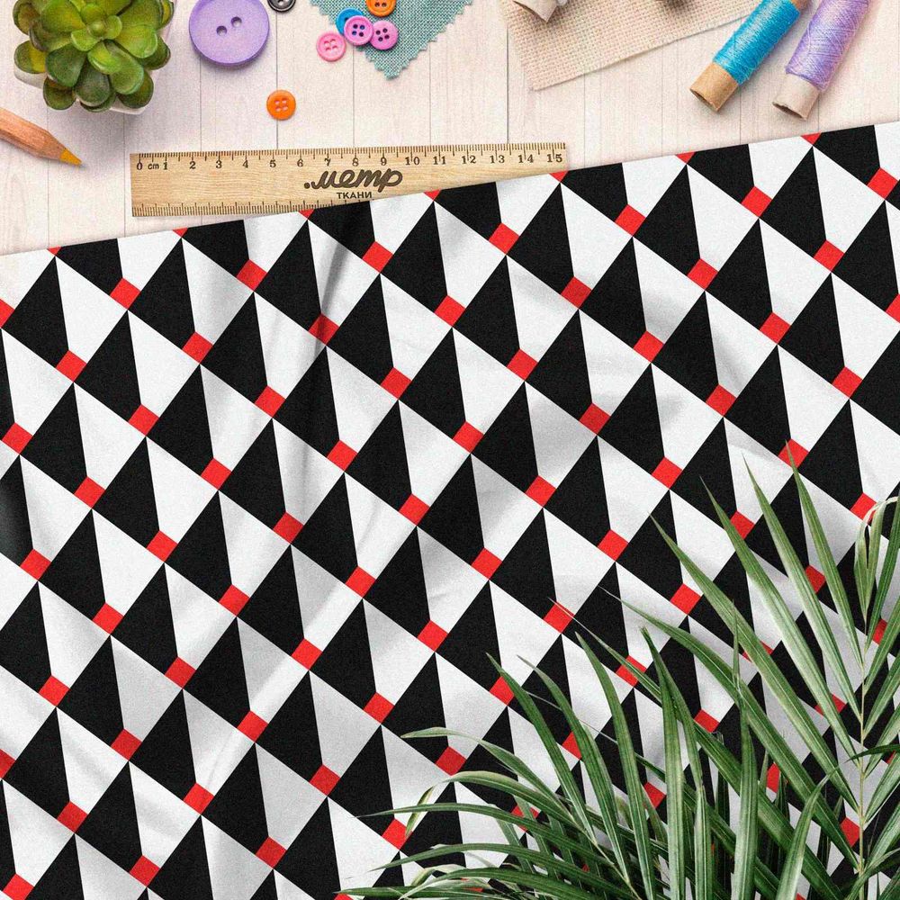 Ткань блэкаут геометрическая сетка