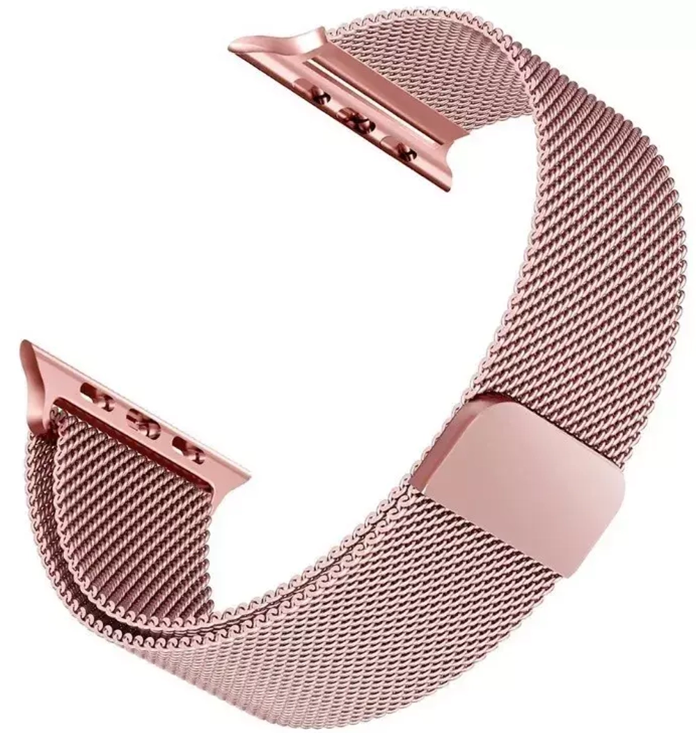 Браслет-ремешок для Apple Watch MILANESE (38-40mm) розово-золотистый