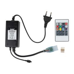 ULC-N20-RGB BLACK Контроллер с пультом ДУ для управления светодиодными многоцветными RGB лентами ULS-5050 сетевого напряжения 220В.