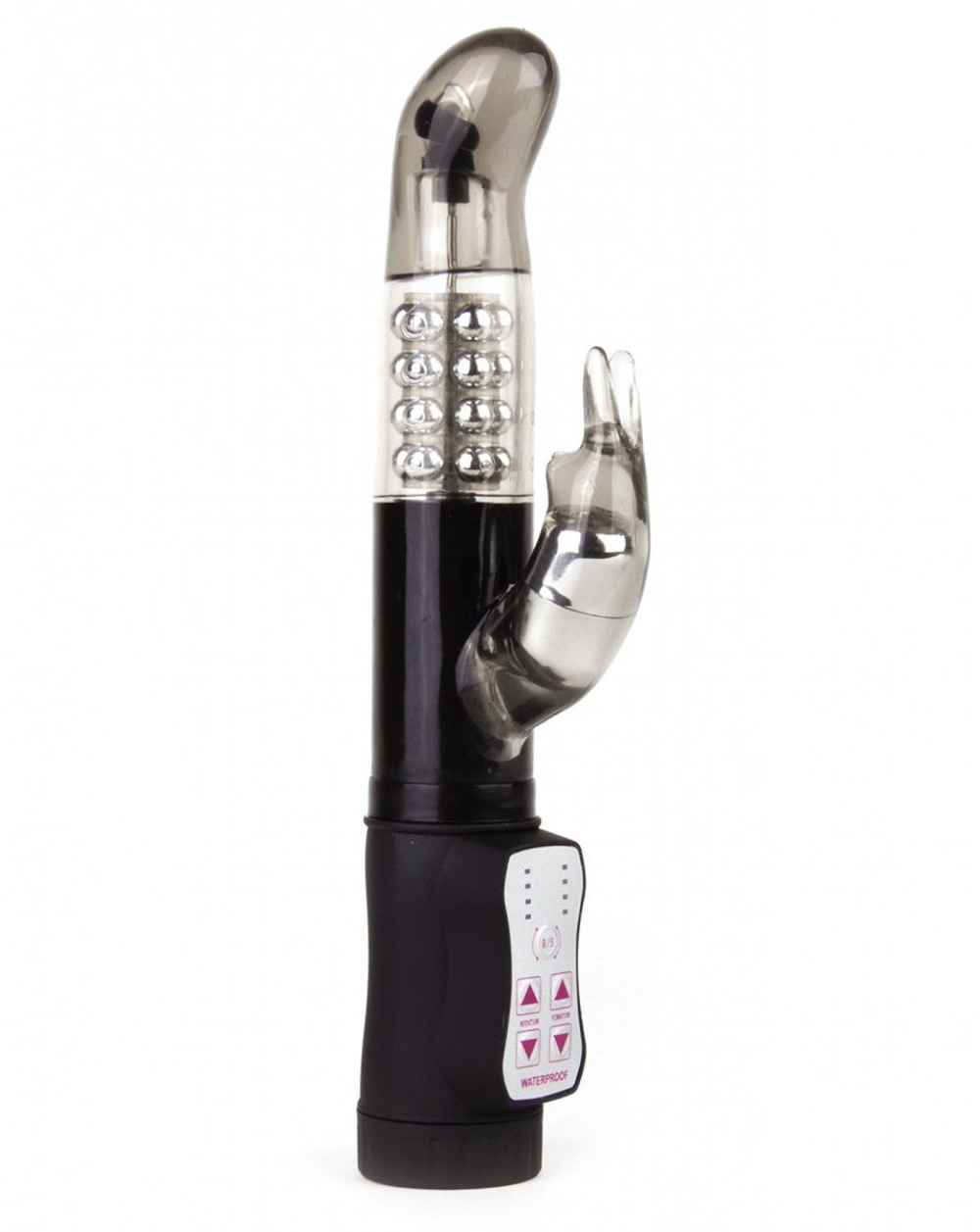 Чёрный перезаряжаемый вибратор Rechargeable Rabbit - 22 см. (Цвет: черный)