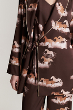 Блуза-кимоно с шалькой - бегущие лошади