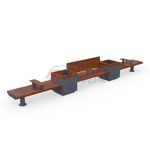 Скамейка Rail Road 01 с 2-мя вазонами и подлокотниками