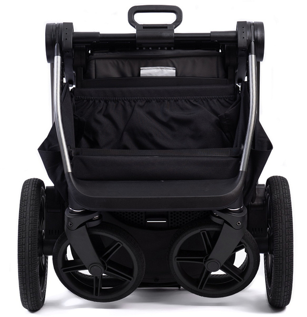 Детская коляска Peppy Monaco 3 в 1 с автокреслом First Antrazit (графитовый), рама серая