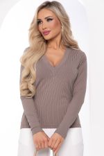 Джемпер с V-образным вырезом (шоколад) Б8274 LT Collection
