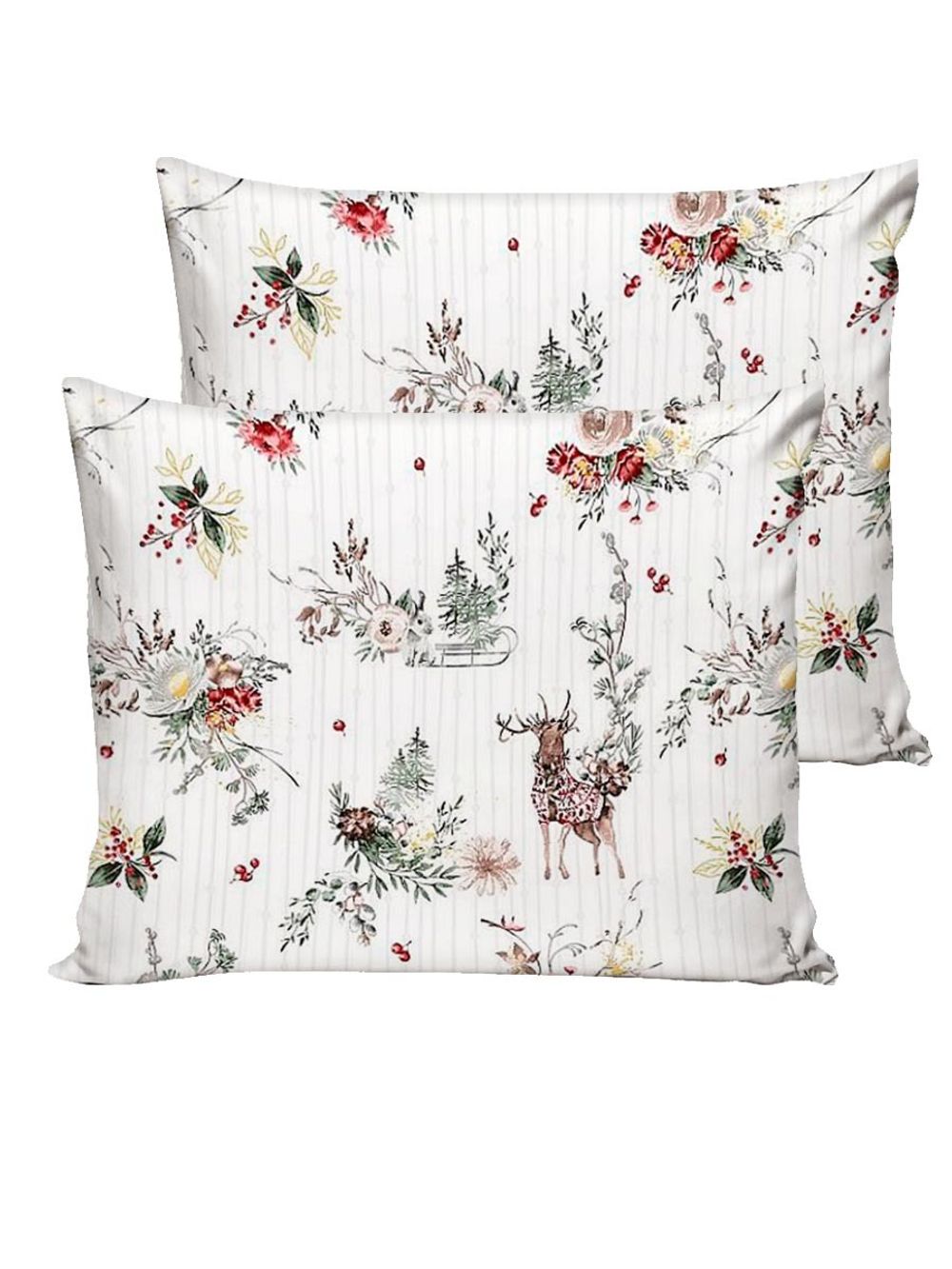 Постельное белье перкаль Сказка "Сочельник (кр)" 2-спальное Наволочка 50х70 см 2 шт Простынь на резинке 160x200 см Пододеяльник 175x215 см