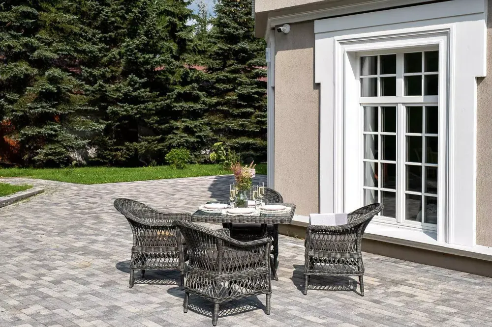 "Сицилия" обеденная группа плетеная, цвет графит